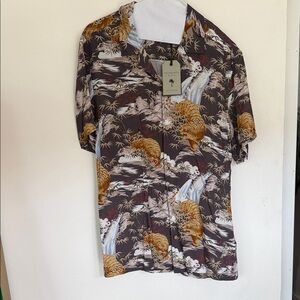 All Saints Men's Sumatra Men’s Button Down Shirt Small NWT